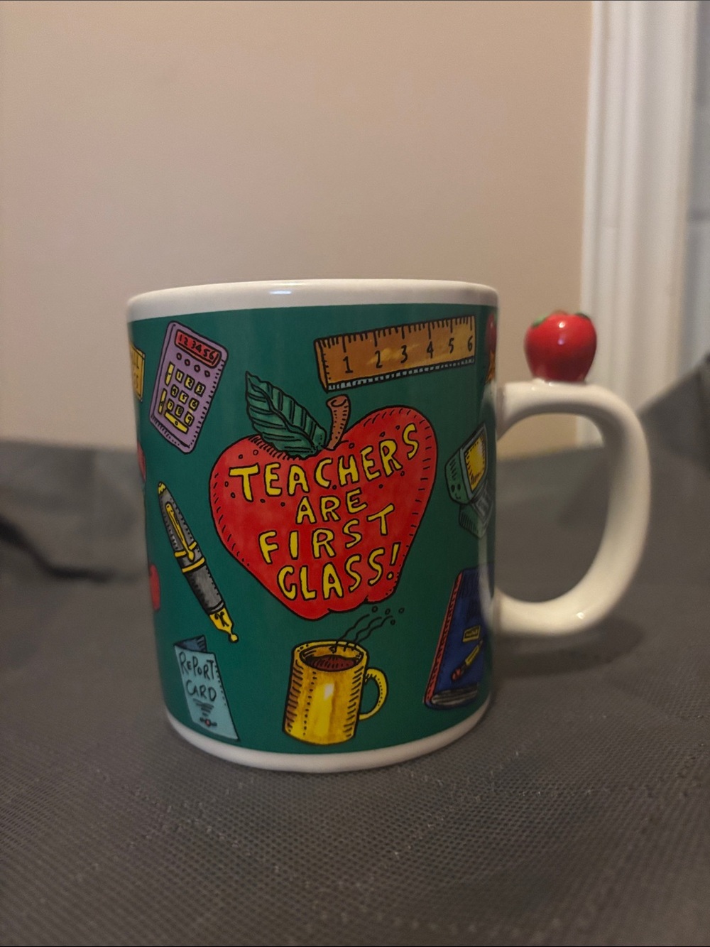 Avon Teacher Appreciation Ceramic Mug with Apple Handle